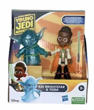 STAR WARS Young Jedi Adventures KAI BRIGHTSTAR HOLOGRAM YODA 2 Figure Pack 2023
