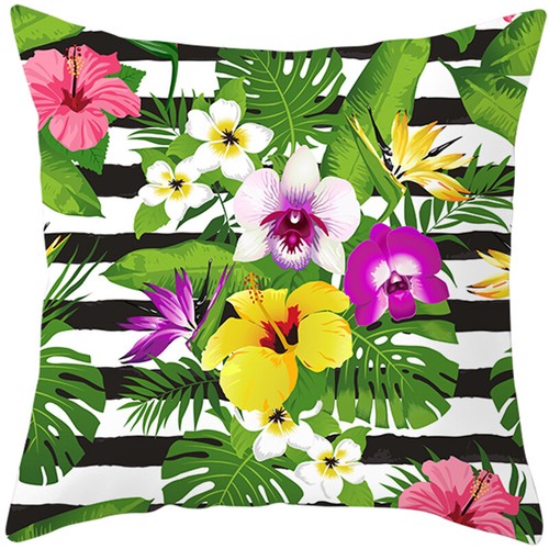 UK Tropical Leaves Blumen Kissenbezüge 45x45 cm Überwurf Kissenbezüge Zuhause - Bild 17 von 32