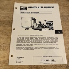 Massey Ferguson Model 30 Vacuum Sweeper Approved Allied Equipment Spec Sheet