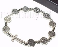 St Benedict Medals Rosary Bracelet Decade Pulsera de San Benito