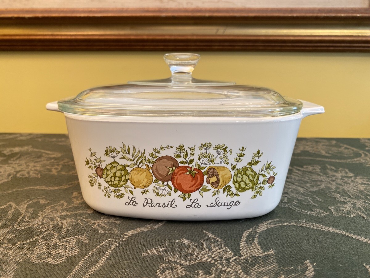 Dutch Oven Pyrex Lid Corning Ware Spice Of Life Quart RARE