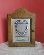 Einzelstück ! Schlüsselkasten Jagd Schützen Zinn Wappen Gravur Eiche Kasten