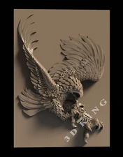 3D STL Model FLYING EAGLE7 for CNC Router Printer Engraver Carving Aspire Artcam