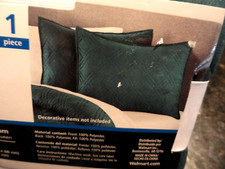 New 1 STANDARD/Queen SHAM 20" x 26" Dark Teal Blue quilted basic look