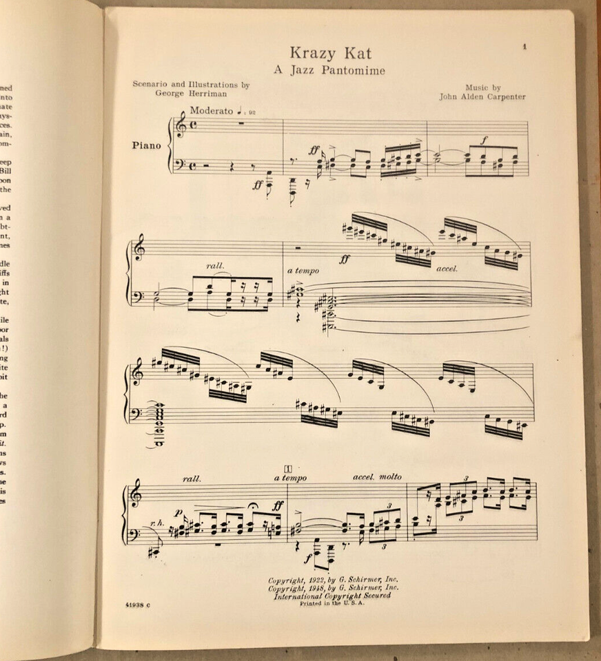 1948 CARTOONIST HERRIMAN sheet music book KRAZY KAT ballet