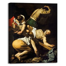 Caravaggio crocefissione san Pietro quadro stampa tela dipinto arredo casa