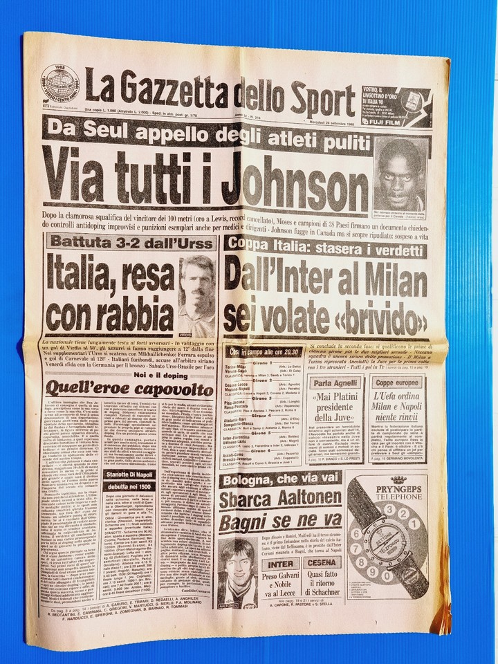 Gazzetta Dello Sport Du 6 Septembre 1965 – Tom Simpson, Juventus-Foggia – Journal Original