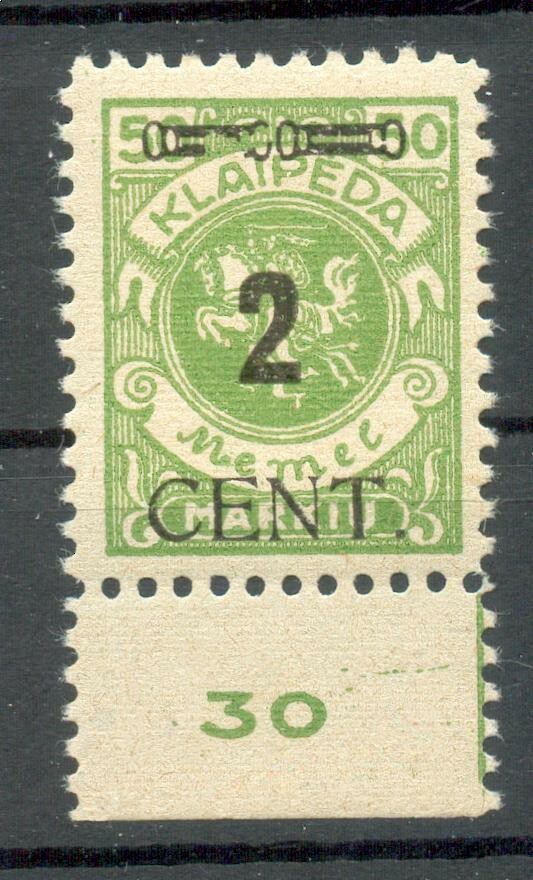 Memel 185 PFIII ABART * MH 120EUR (E8864