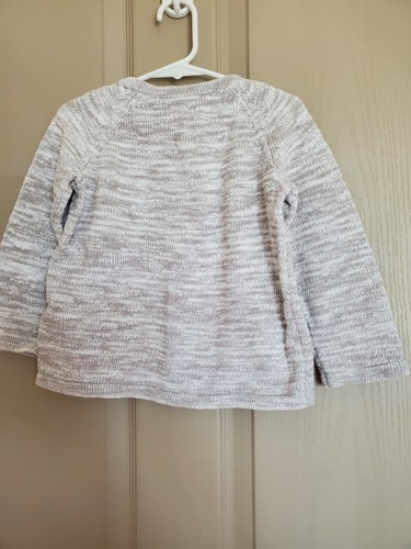 Baby Gap Toddler Girl White Beige Sweater SZ 4T Cotton Long Sleeves Cat Face - Picture 5 of 5