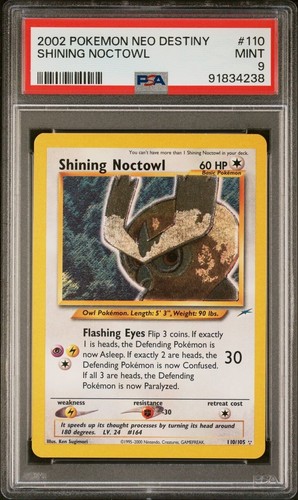 π₯ Pokemon TCG π₯ Shining Noctowl #110 Holo π₯ Neo Destiny 2002 π₯ PSA 9 MINT π₯ - Picture 3 of 4