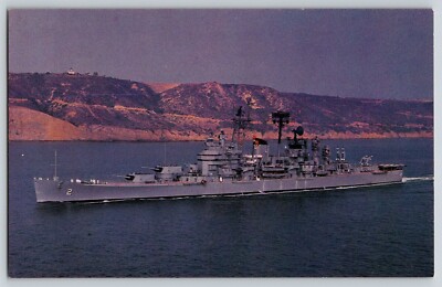 Postcard US Navy Ship - USS Canberra - CAG-2 - Heavy Cruiser