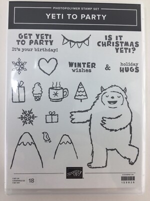 Stampin Up Yeti to Party Stamp Set + Matching Yeti Cut & Emboss  display picture 1