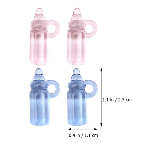 48 Pcs Acrylic Baby Bottle Decoration Newborn Shower Favors Mini Party - Picture 5 of 12