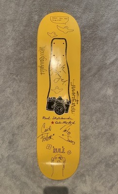 MARK GONZALES Skateboard REAL Deck Original Zeichnung Gelb Signiert Sammlerstück