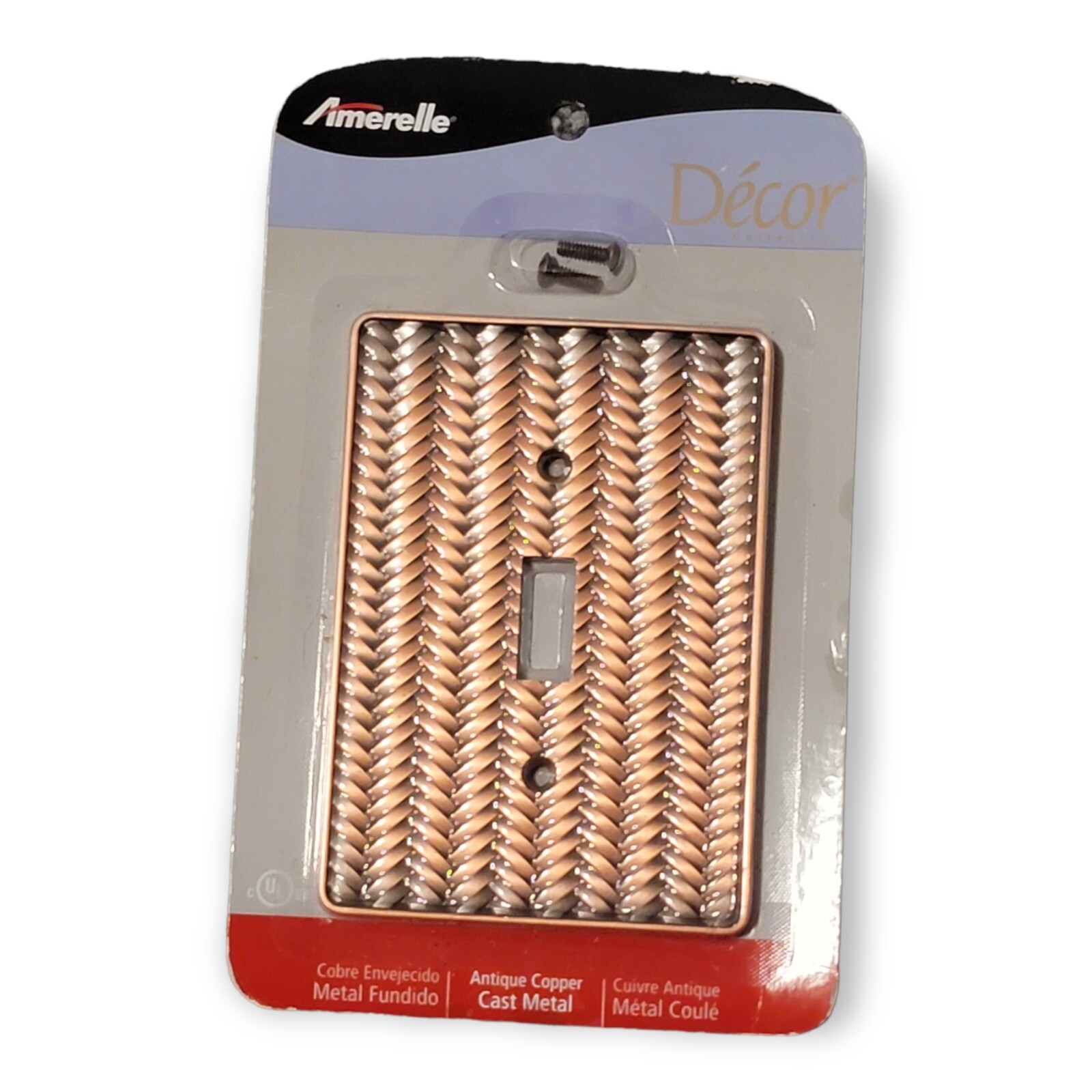 Amerelle Weave Single Toggle Antique Copper Cast Metal Switc