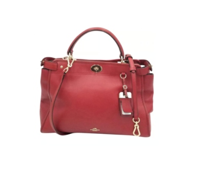 Coach Red Gramercy Leather Stachel/Crossbody With Turnlock Detail