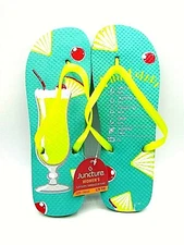 JUNCTURE "PINA COLADA" Women's Mint Green Rubber Flip-Flops Large (9/10) NWT BX