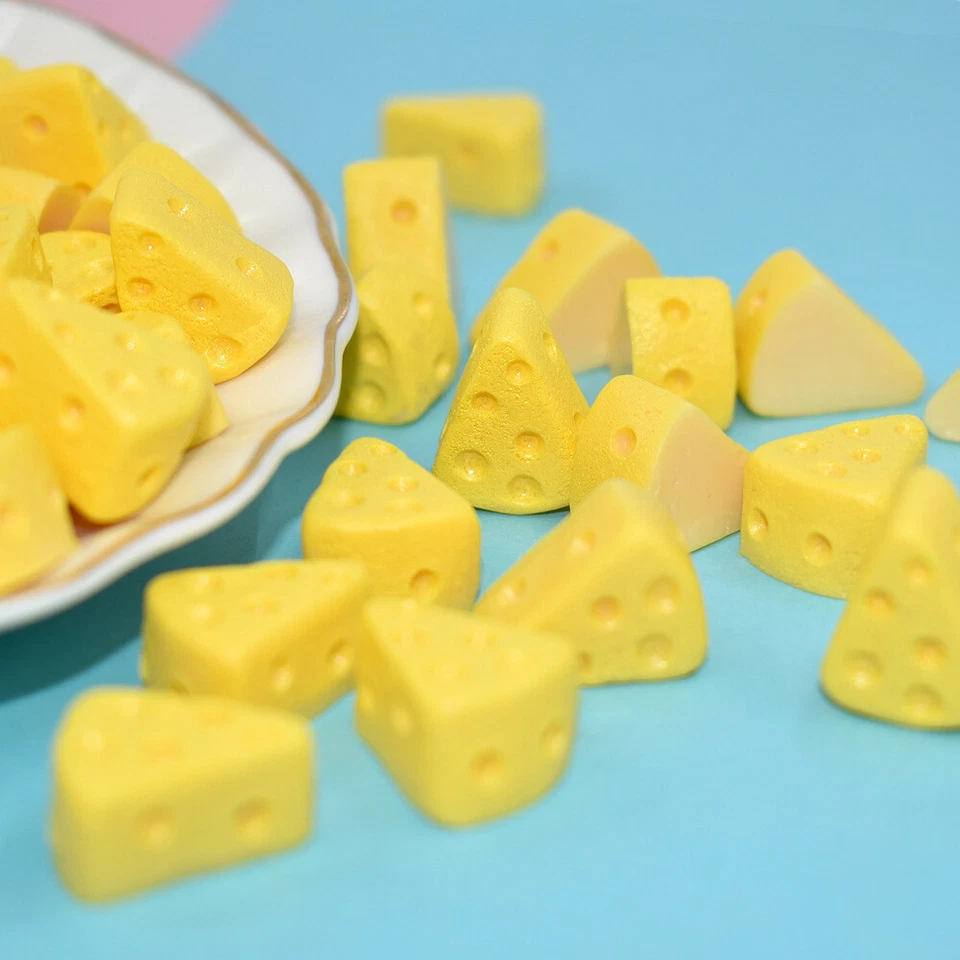 10pcs Yellow Resin 17x15x9mm Cheese Food Ornament DIY Decor Craft Embellishment - Image 2 of 4