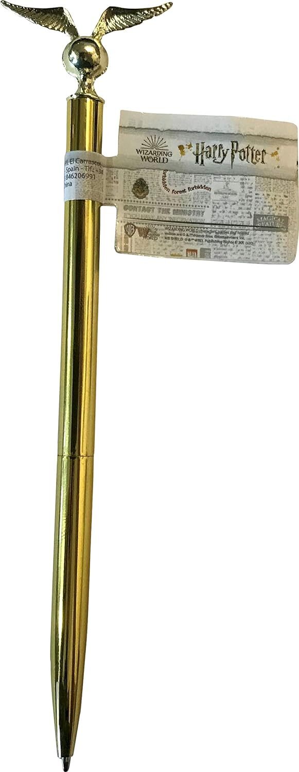 Harry Potter Golden Metal Snitch Pen Black Ballpoint Ink , Gift Birthday Present