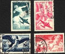France Poste aérienne 1946 Y&T n°PA16, 17, 18, 19 Série mythologique (ø)