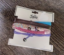 Justice pink purple blue rose gold sparkle bracelet set Nwt