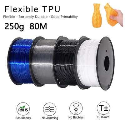 TPU 3D Printer Flexible Filament 250g 1.75mm Length 80M Flexible Filament