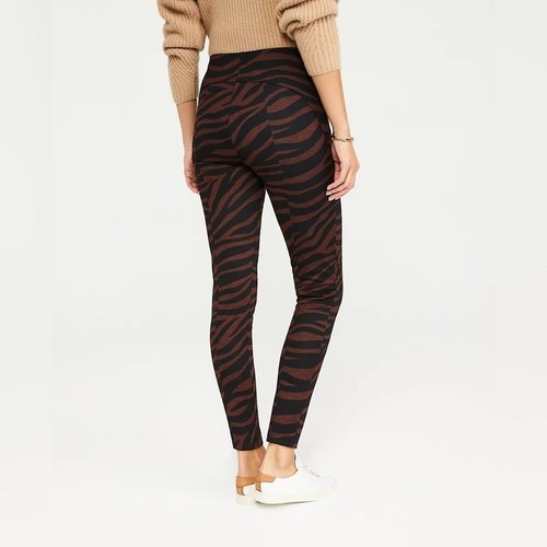 NWT Ann Taylor The Zebra Print Seamed Legging Size 00 - Picture 2 of 3