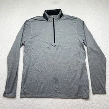 Greyson Guide Sport 1/4 Quarter Zip Size Large Heather Grey Light Golf Shirt Brr