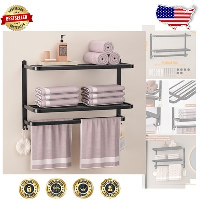 Contemporary Wall-Mounted 3-Tier Towel Holder with Rust-Free Stainless Steel