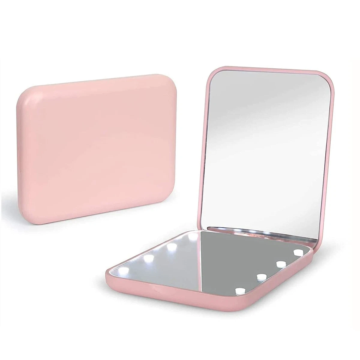 GetUSCart- Compact Mirror with Light, Wobsion 1x/10x Magnification Travel Makeup  Mirror, Handheld 2-Sided Mirror, Compact Mirror for Purses, 3.5 inch Small  Pocket Mirror for Handbag,Purse,Pocket,Round,Pink