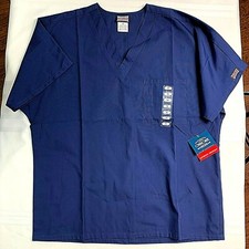 CHEROKEE Authentic Scrubs work wear unisex fit short sleeve Scrub shirt Navy New