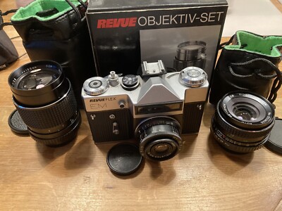 REVUE Flex EM mit 3,5 50 mm - M42 mm 1:2,8 28 mm und 1:2,8 135 mm in OVP