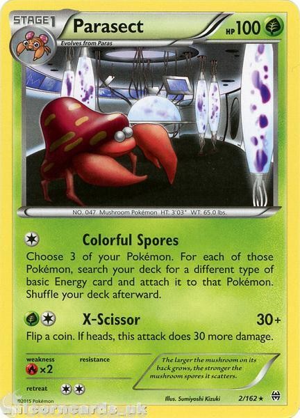 Parasect 2/162 BREAKthrough Rare Mint Pokemon Card