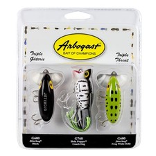 Triple Threat Fishing Lure, Includes 2 Jitterbug Lures and 1 Hula Popper Lure...