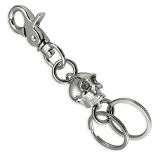 Alloy Skull Keychain with 2 Keyring