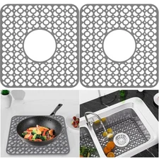 TOOVEM 2PCS Kitchen Sink Mats Sink Protectors for Kitchen Sink 11.5 x12.25 In...