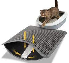 Double Layer Cat Litter Mat Trapping Honeycomb Soft Waterproof Kitty Litter Mat