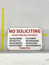 Funny Novelty Place Signs, No Soliciting