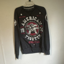 American Fighter Men's Black Graphic Print Crew Neck Pullover Sweatshirt S