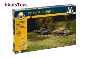 Italeri Plastic Model kit 1/72 Deux Panzer PZ. KPFW. III - FAST ASSEMBLY 7507