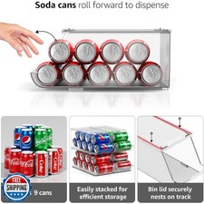 Sorbus Soda Can Organizer for Refrigerator - Stackable Can Holder Dispenser w...
