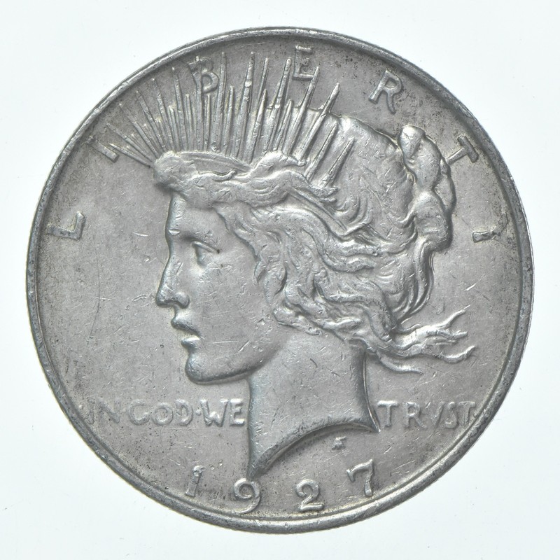 (1) XF 1927-D Peace Silver Dollar 90% - Extra Fine - Denver Mint *9652