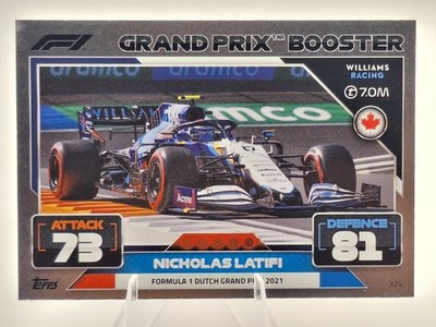 2022 Topps Turbo Attax #324 Nicholas Latifi Silver Williams Racing