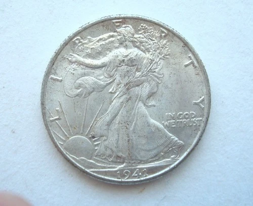 1941 D - Walking Liberty Half Dollar, Choice AU+, Great Original Luster
