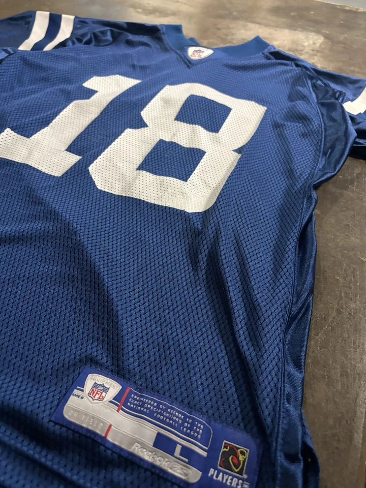 Винтажная футболка Reebok Peyton Manning Indianapolis Colts No18 размер большой синий NFL - Изображение 2 из 4