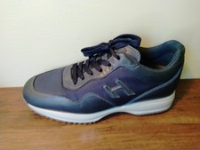 HOGAN Sneakers Interattive Taglia 9 EU 42 Nero/Blu Uomo Pelle/Maglia dall'Italia