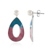 Cavill Silber Ohrringe Damen 925 Sterling SüßWasserperlen Tropfen 32Mm