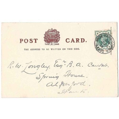 LEEDS Hyde Park Eckstempel 1901 auf früher ungeteilter Rückseite Ansichtskarte