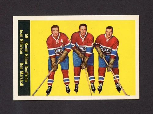 1960-61 PARKHURST  #59 MONTREAL LINE GEOFFRION / BELIVEAU / MARSHALL   29227