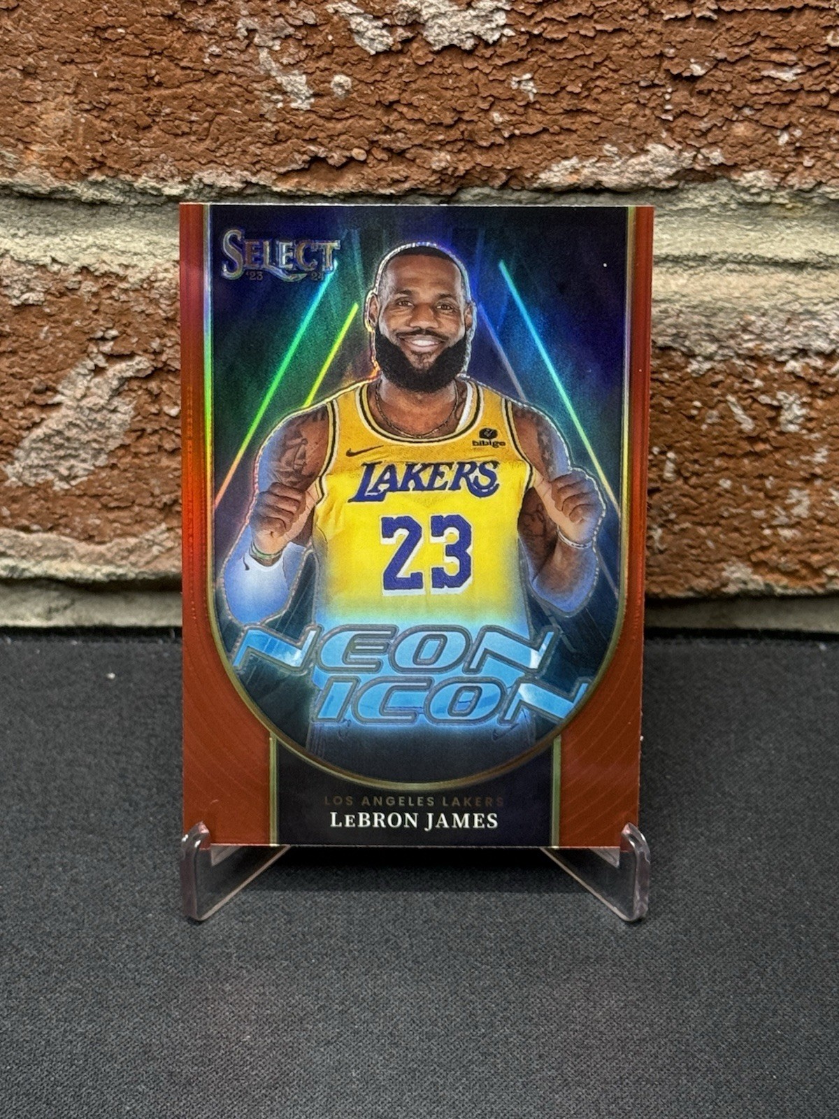 2023-24 Panini Select - Neon Icons LeBron James #12 Red Prizm
